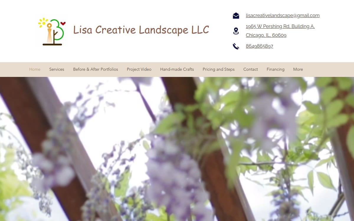 Lisa Creative Landscape LLC landscaping website homepage