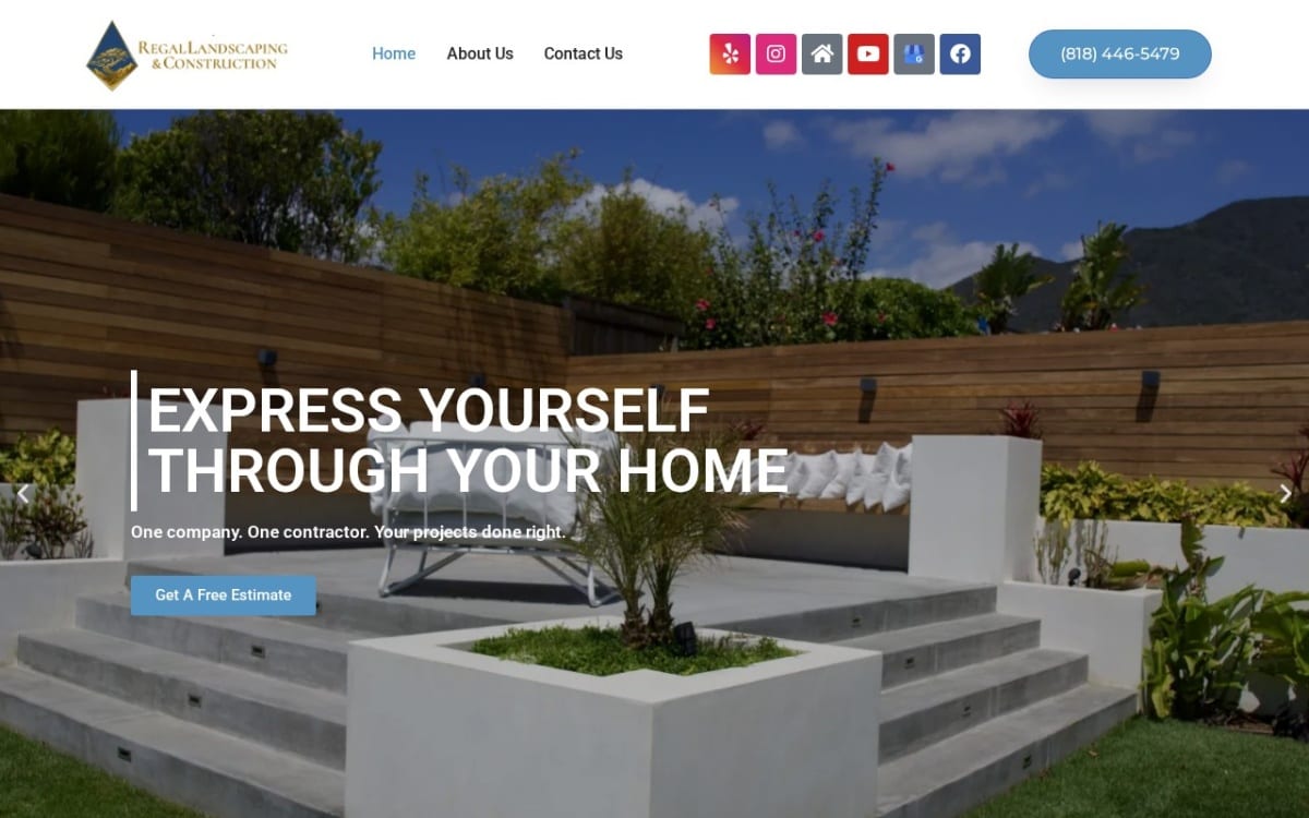 Regal Landscaping and Construction landscaping website homepage