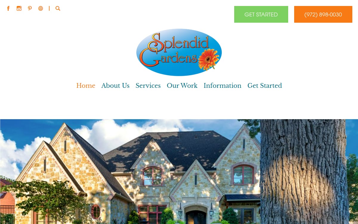Splendid Gardens Landscaping landscaping website homepage