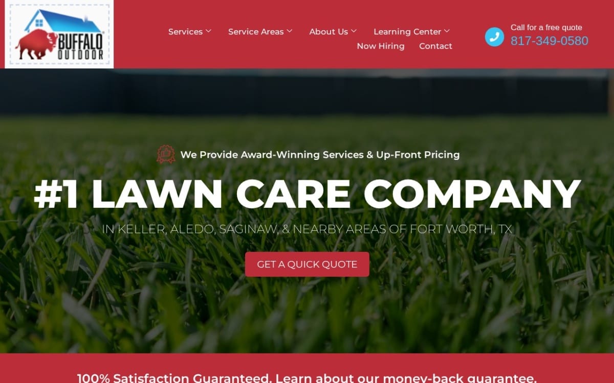 Buffalo Outdoor Lawn Care & Pest Control lawn care website homepage