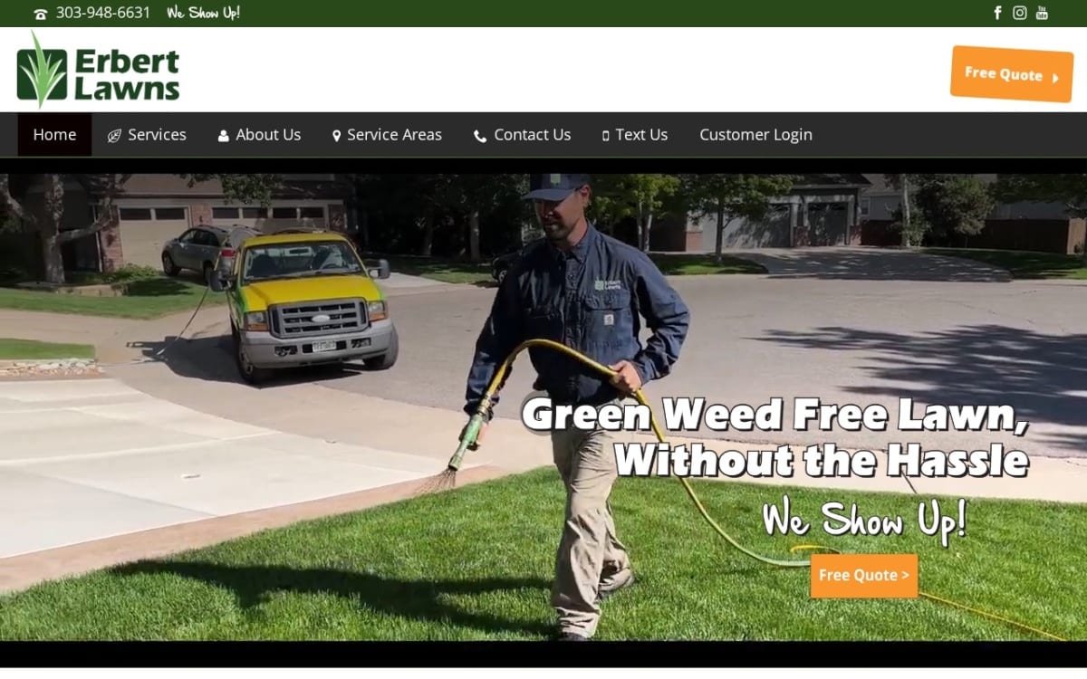 Erbert Lawns - #1 Lawn Care & Treatment Services in Denver lawn care website homepage