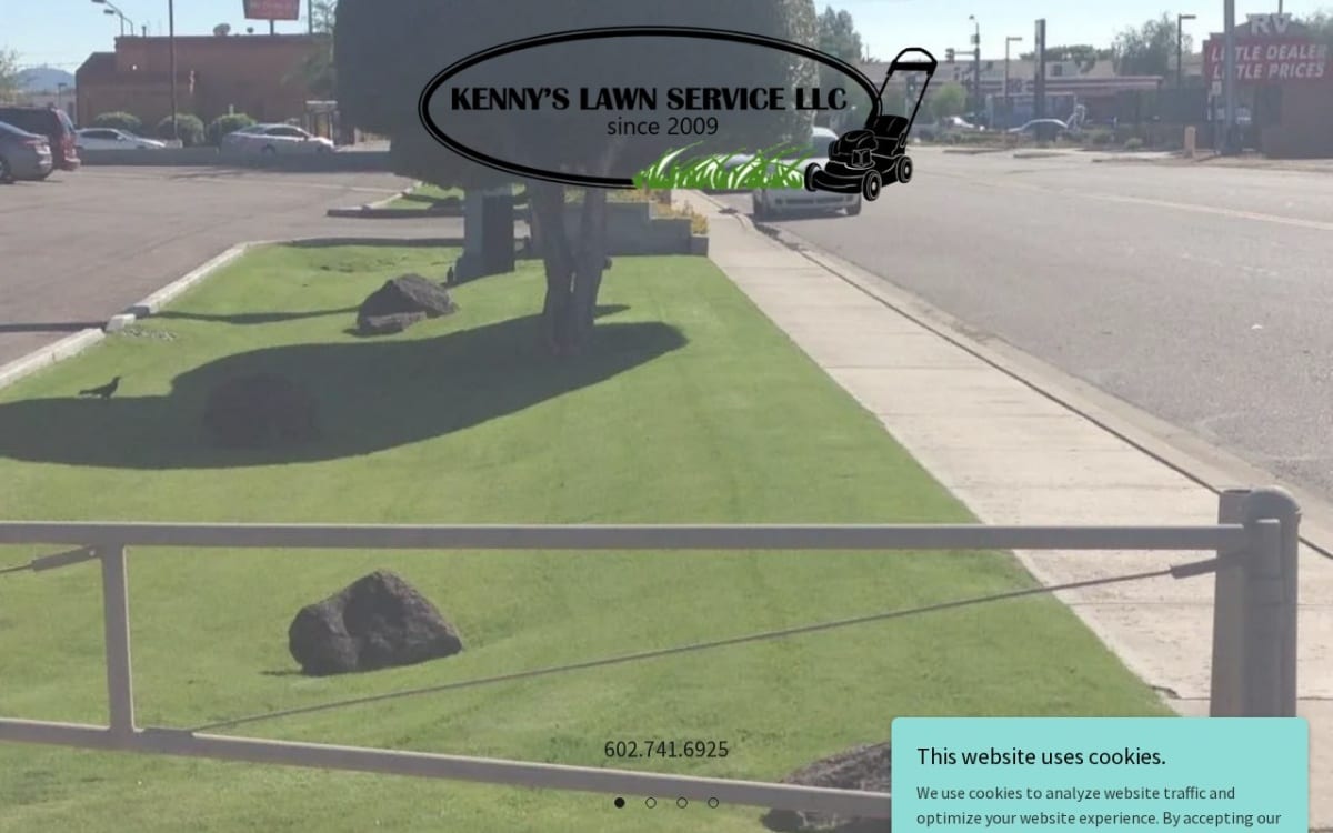 Kenny's Lawn Service LLC Glendale, Arizona lawn care website homepage