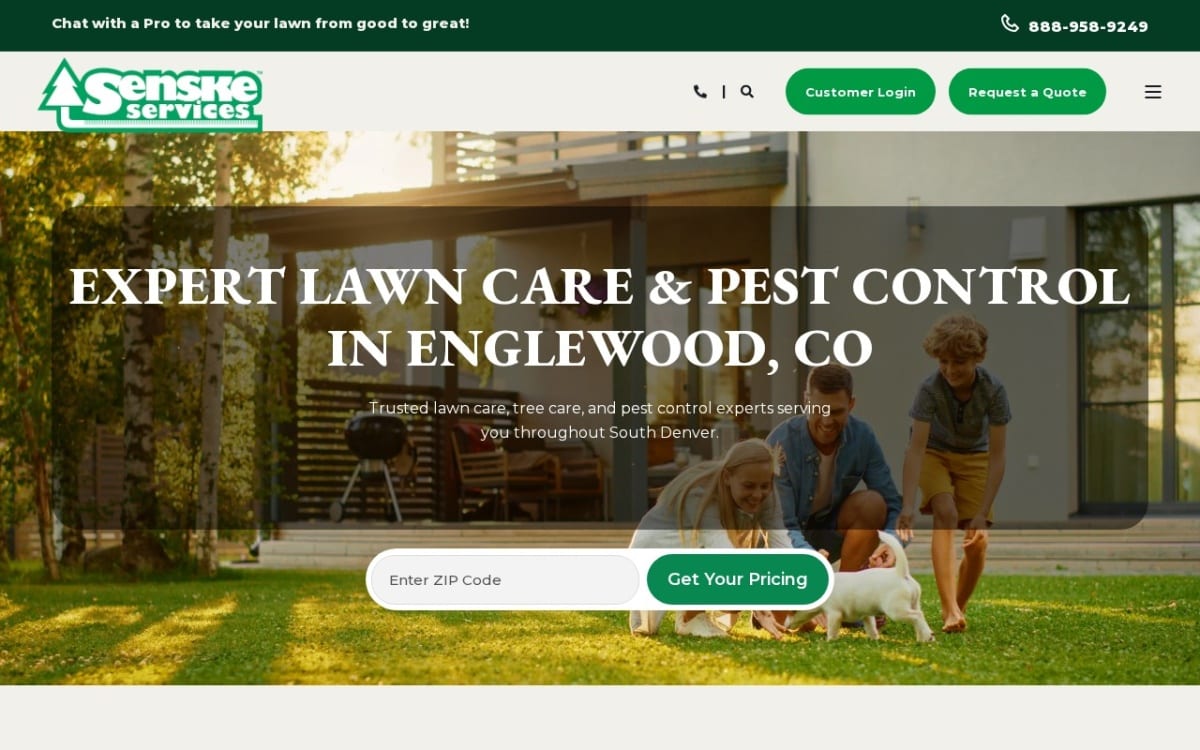 Senske Lawn Care Services - Centennial lawn care website homepage