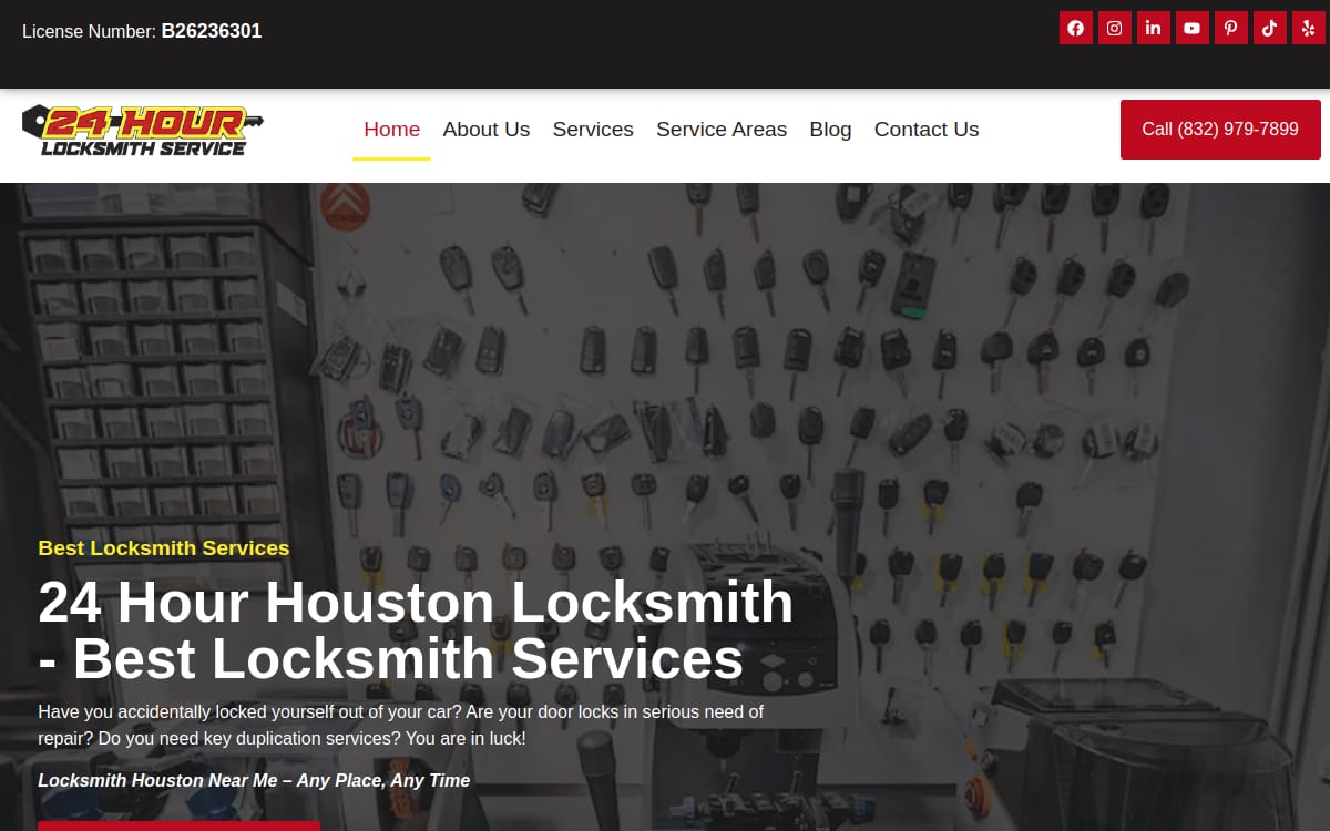 24 HOUR LOCKSMITH SERVICE LLC locksmith website homepage
