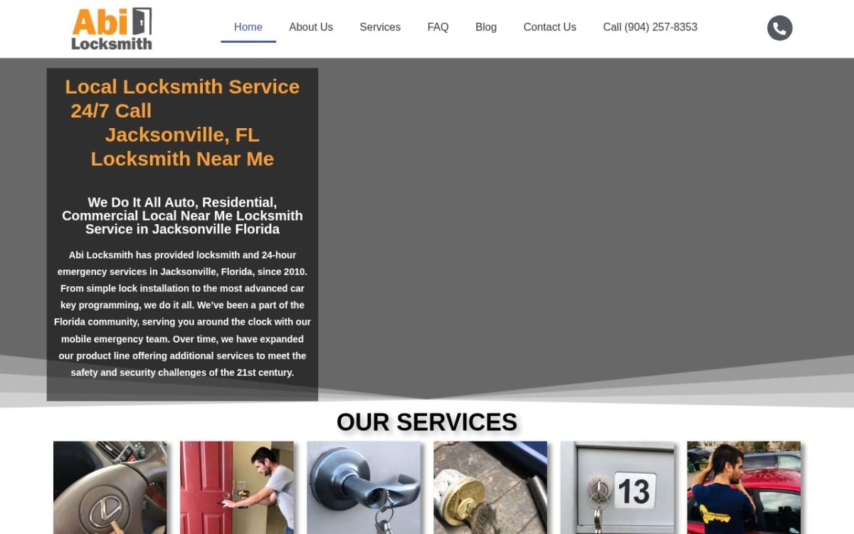 Abi Locksmith locksmith website homepage