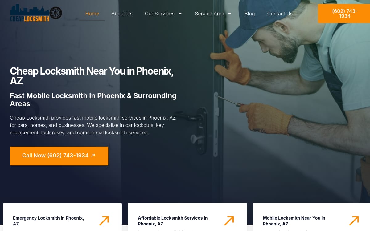 Cheap Locksmith locksmith website homepage