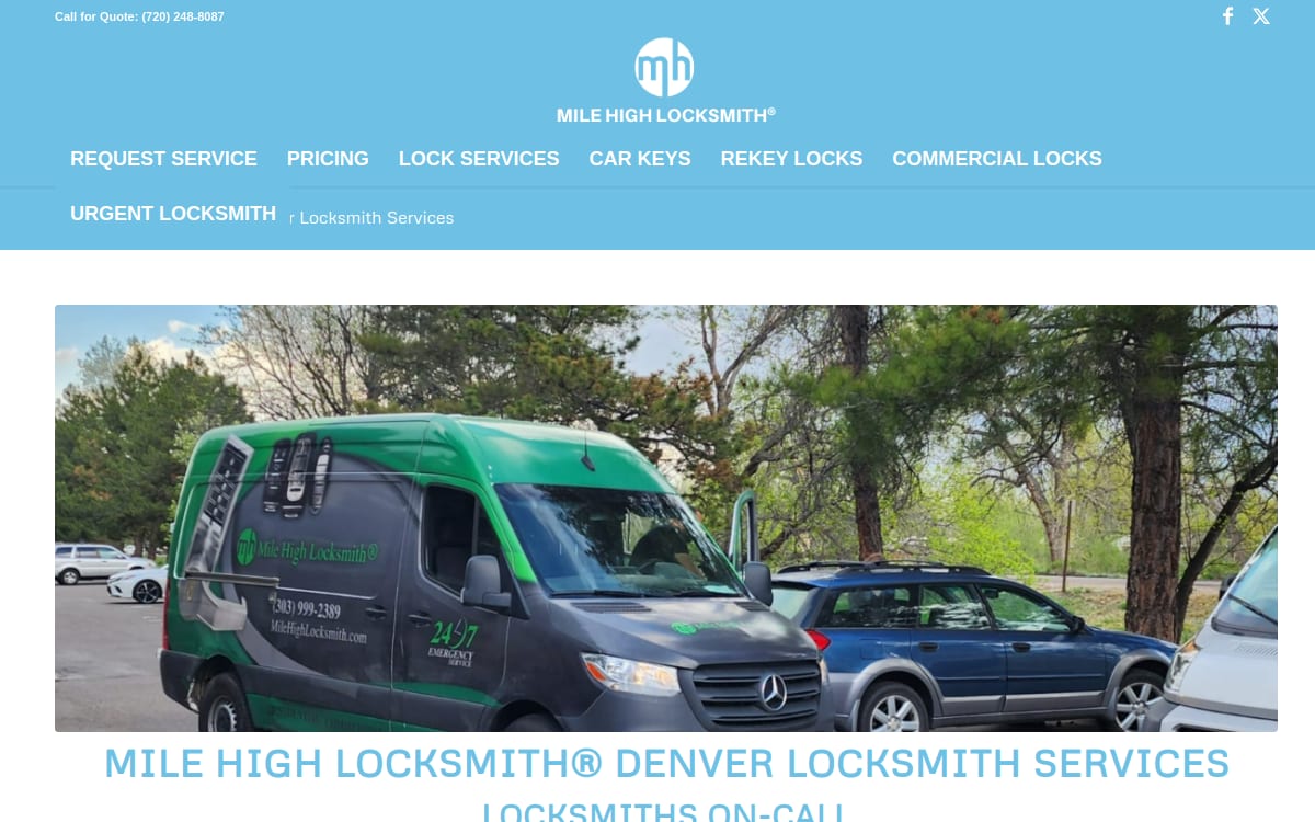 Mile High Locksmith® Denver Locksmith Services locksmith website homepage