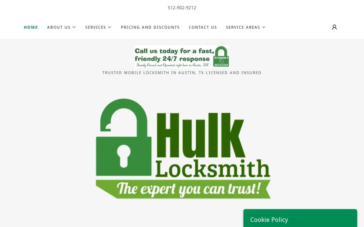 Hulk Locksmith locksmith website homepage