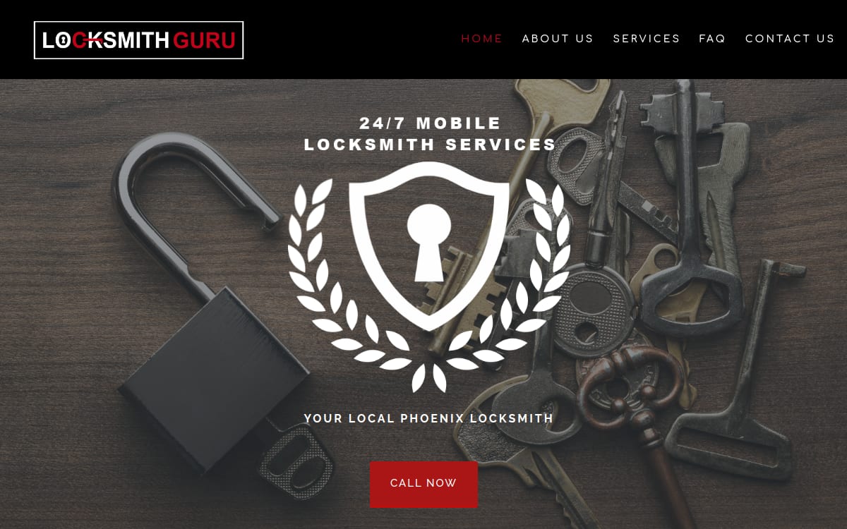 Locksmith Guru LLC locksmith website homepage
