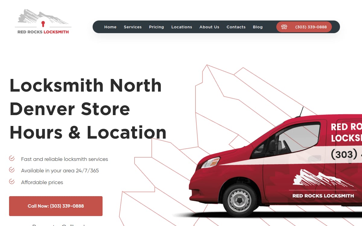 Red Rocks Locksmith North Denver locksmith website homepage