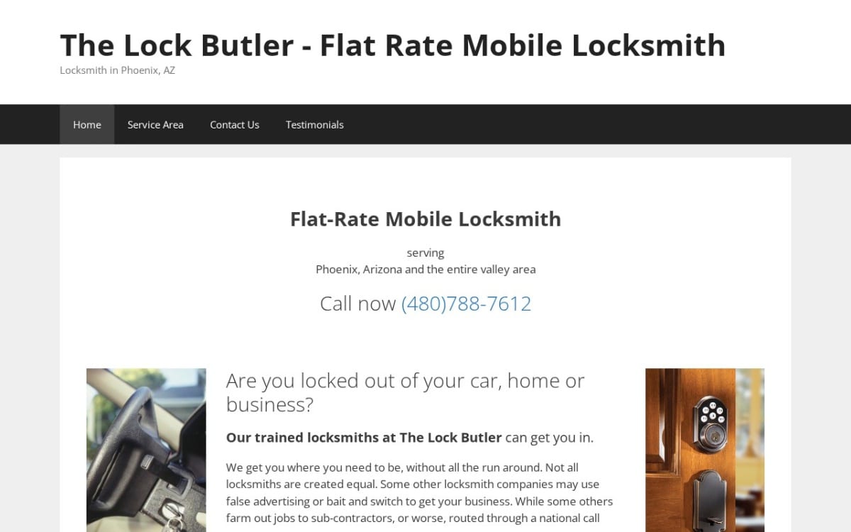 Flat Rate Mobile Locksmith locksmith website homepage
