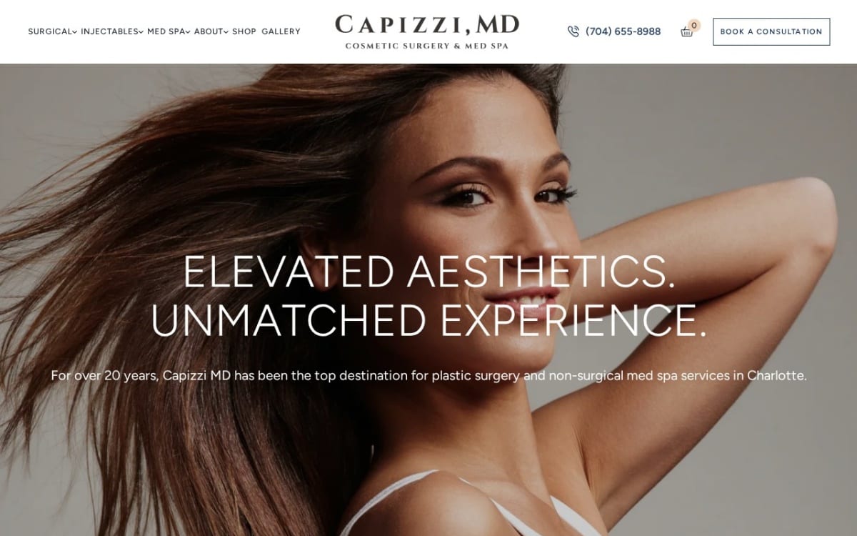 Capizzi, MD Cosmetic Surgery & Med Spa in Charlotte NC med spa website homepage