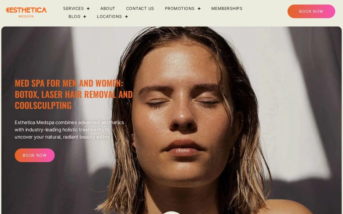 Esthetica Medspa San Antonio med spa website homepage
