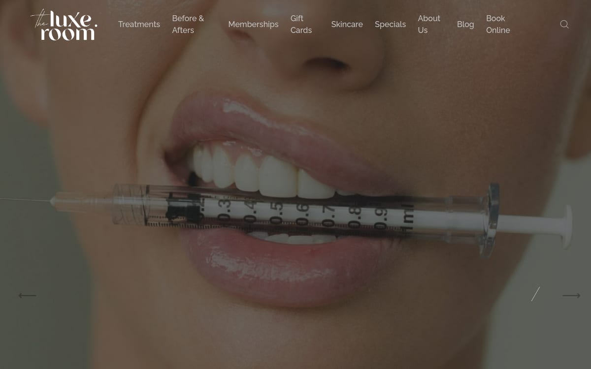 The Luxe Room - South Denver med spa website homepage