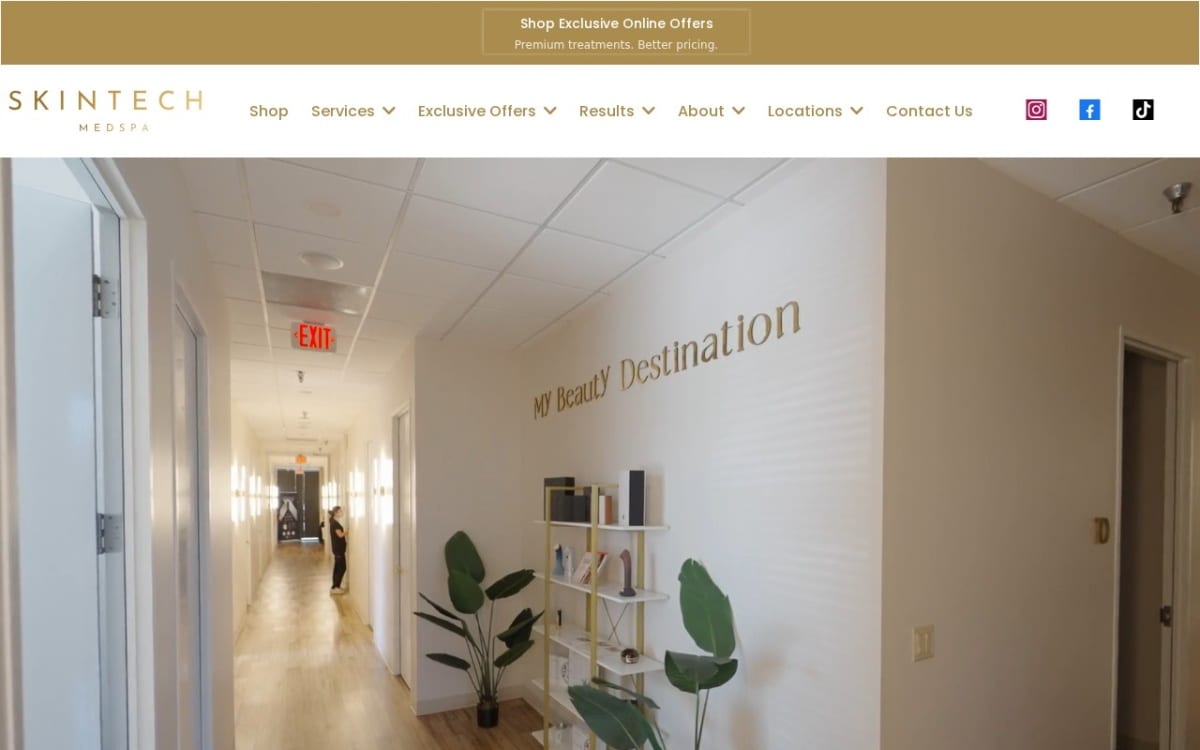 SKINTECH SPA - Fort Worth med spa website homepage