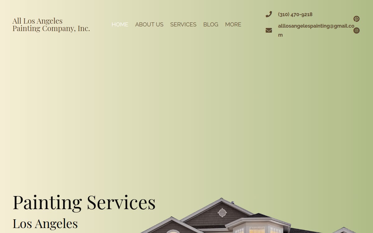 All Los Angeles Painting Company, Inc. painting contractor website homepage