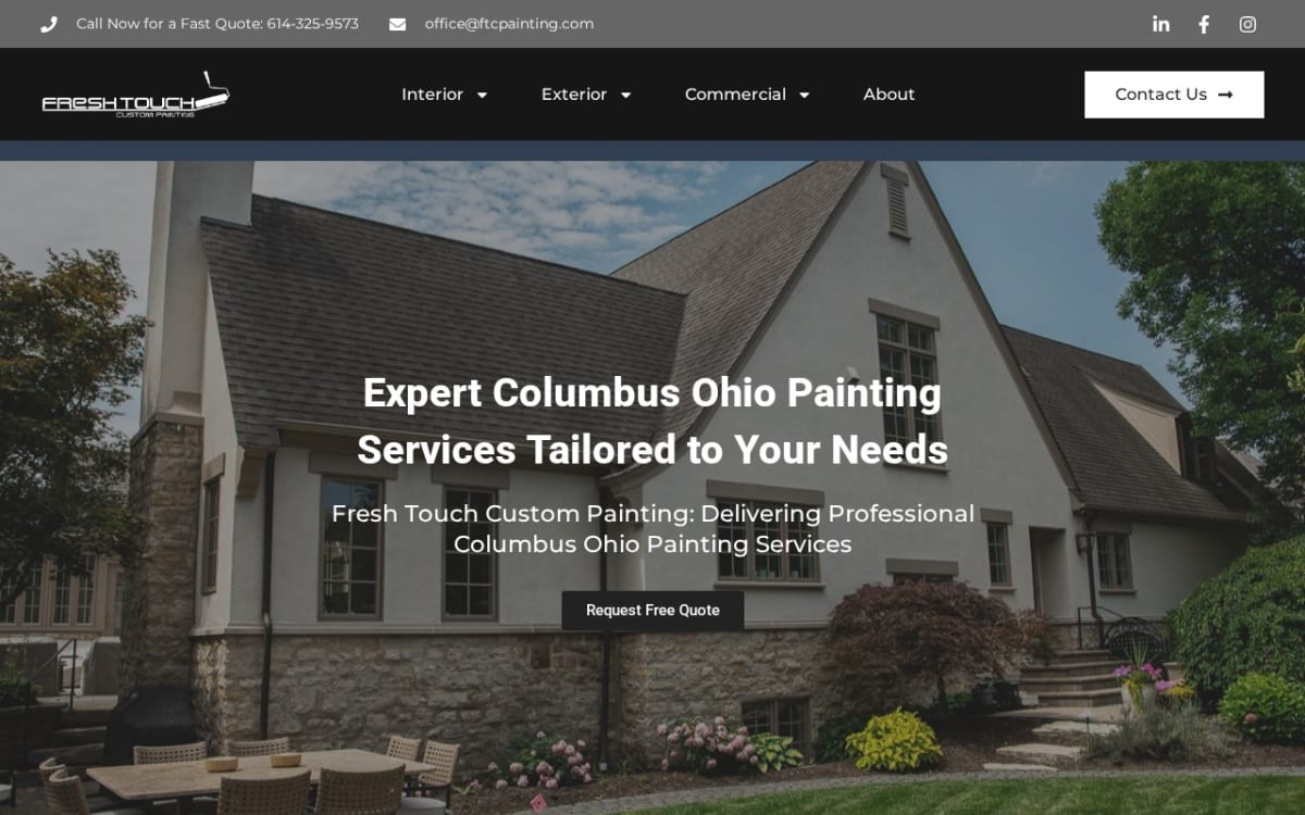 Fresh Touch Custom Painting painting contractor website homepage