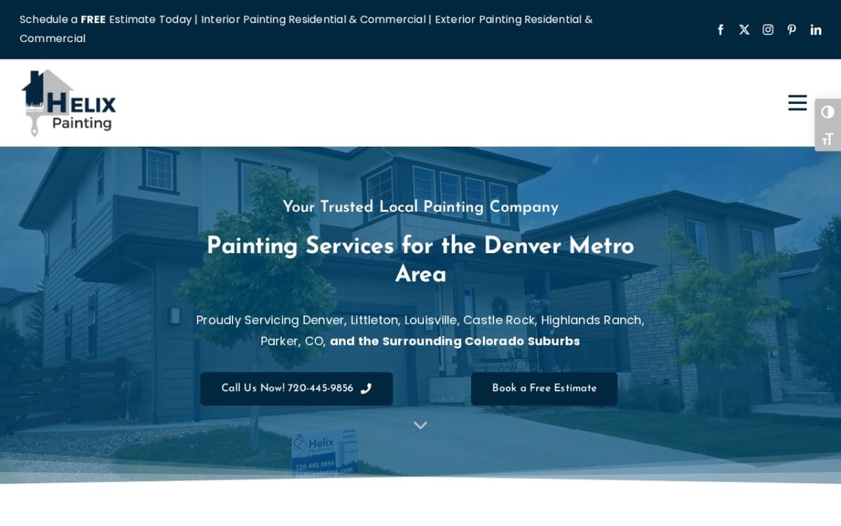 Helix Painting painting contractor website homepage