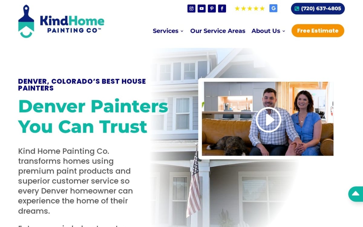 Kind Home Painting Company painting contractor website homepage
