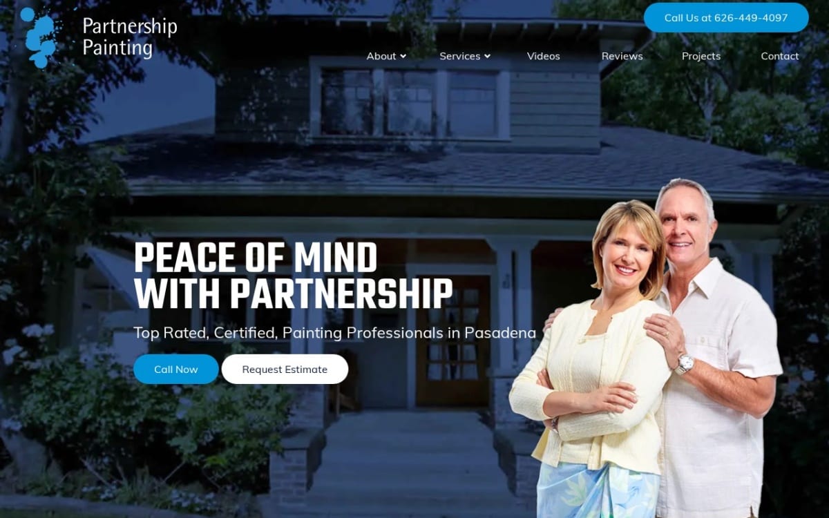 Partnership Painting painting contractor website homepage