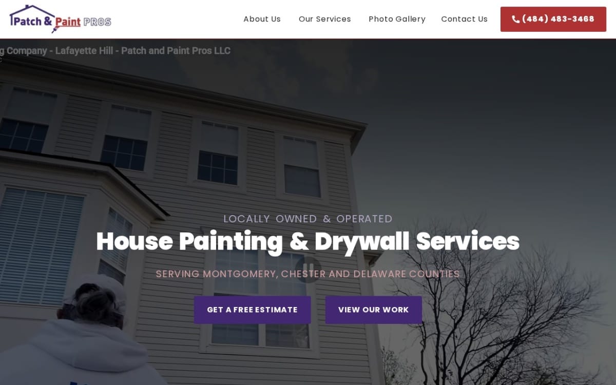 Patch and Paint Pros painting contractor website homepage