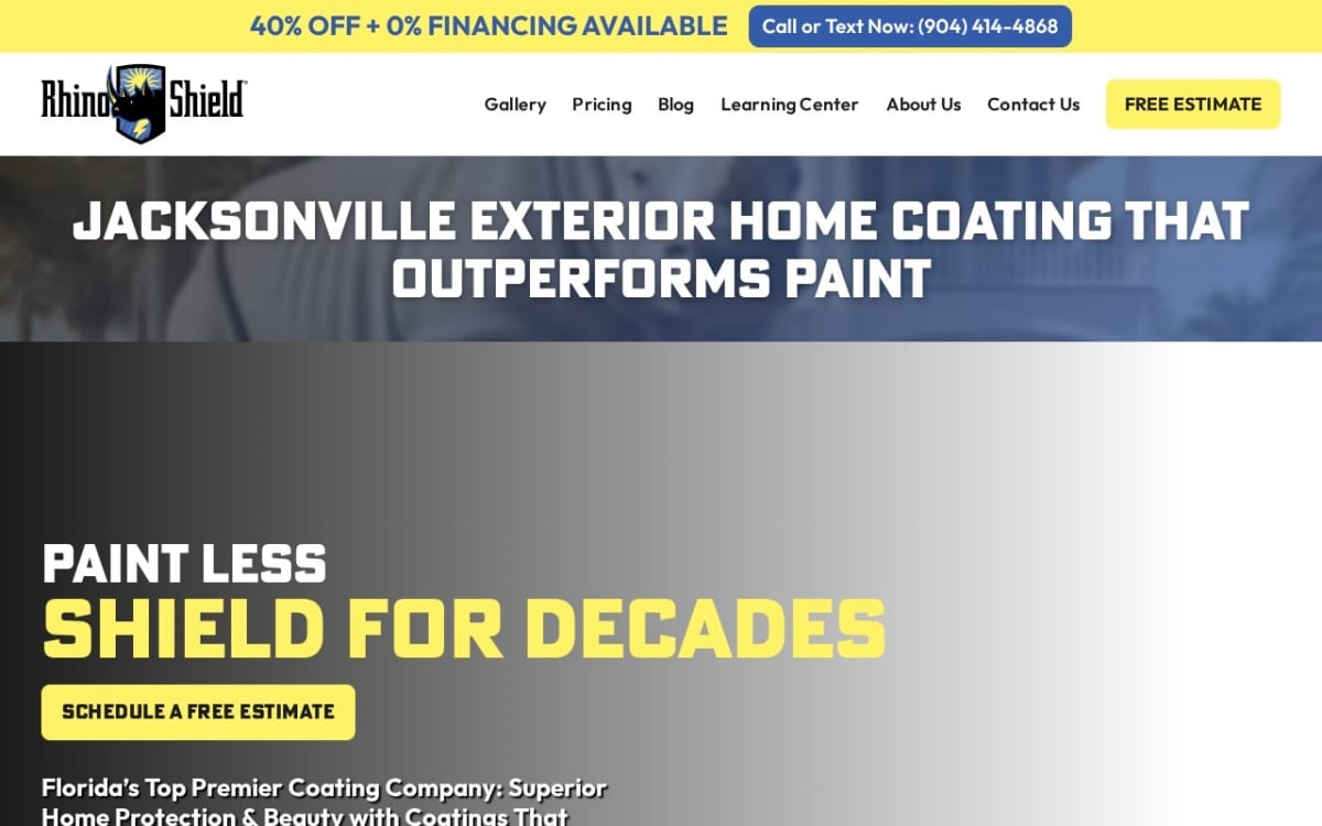 Rhino Shield of Florida | Jacksonville | Painting Company painting contractor website homepage