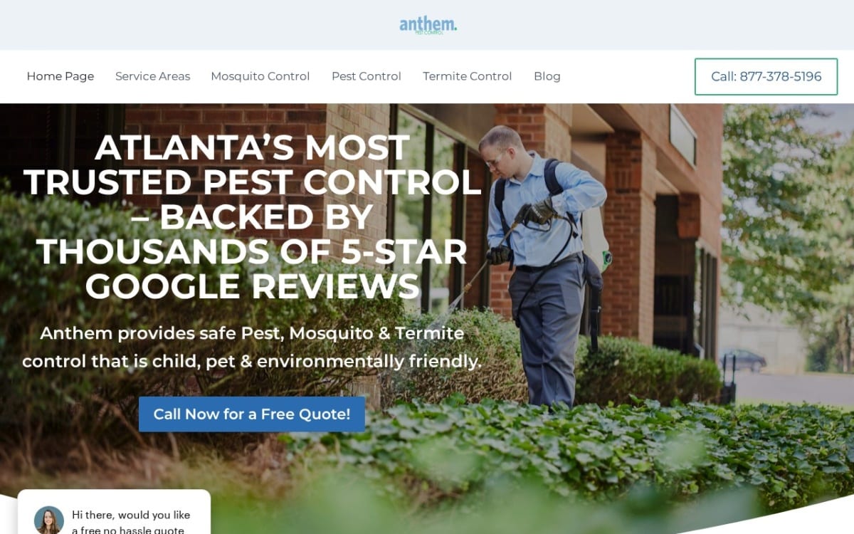 Anthem Pest Control pest control website homepage