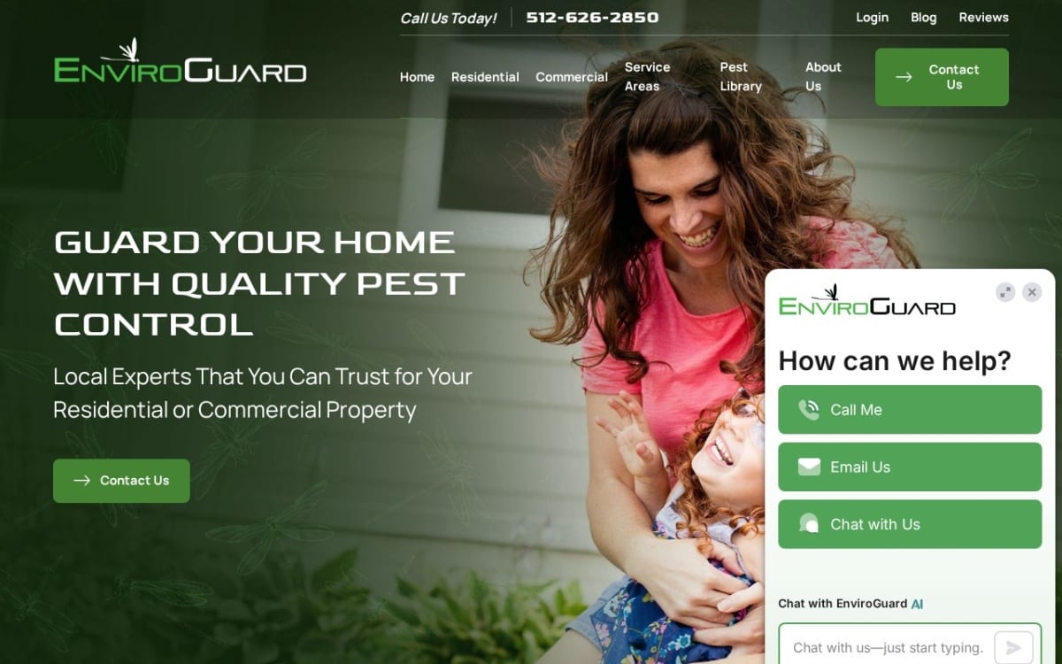EnviroGuard Pest Control pest control website homepage