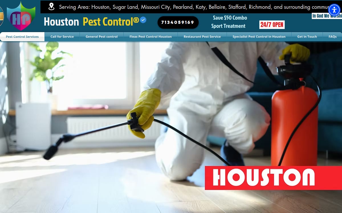 Houston Pest Control pest control website homepage