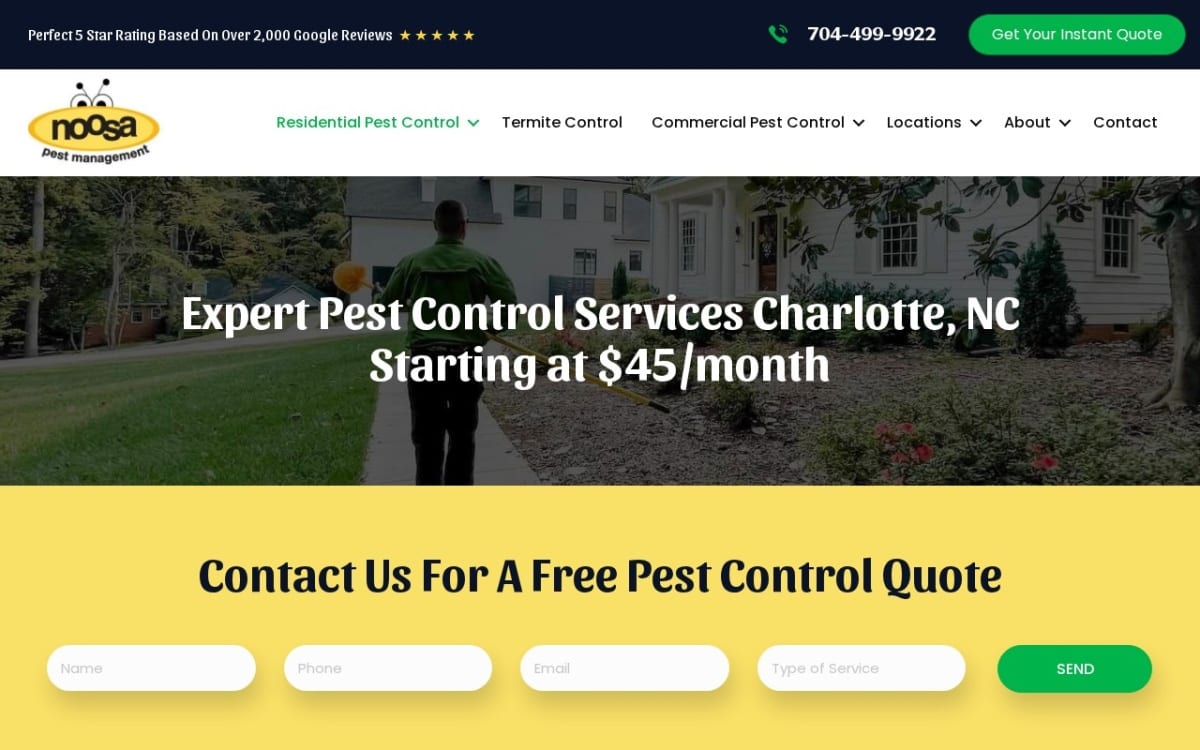 Noosa Pest Management LLC pest control website homepage