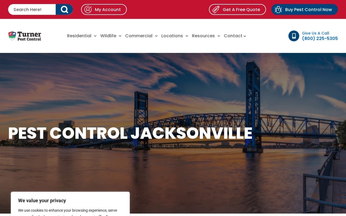 Turner Pest Control pest control website homepage