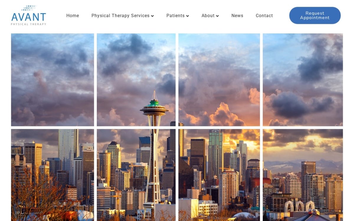 Avant Physical Therapy physical therapy website homepage