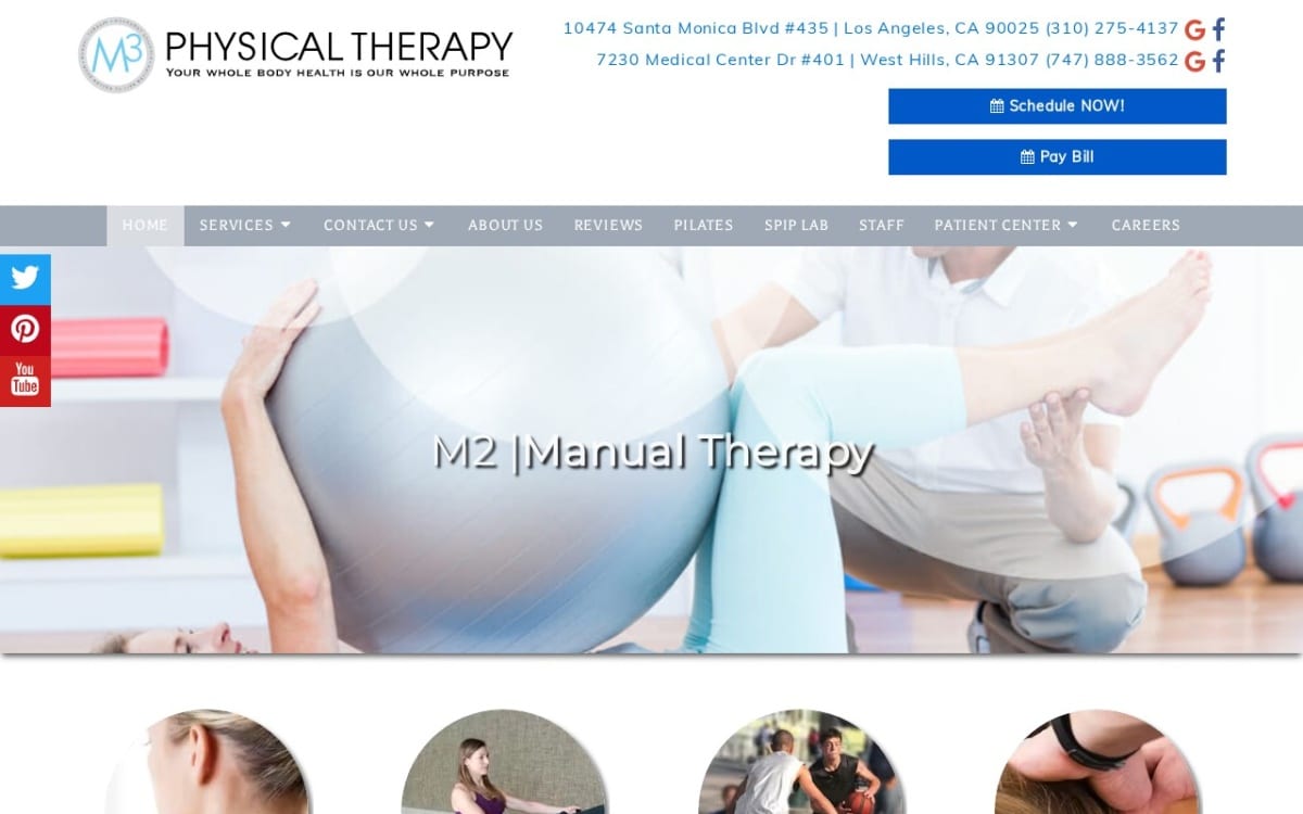 M3 Physical Therapy physical therapy website homepage