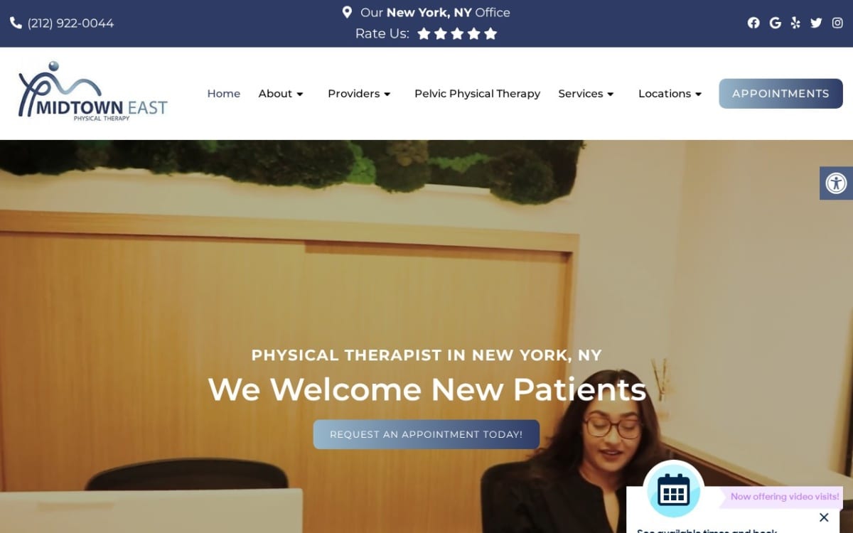 Midtown East Physical Therapy physical therapy website homepage