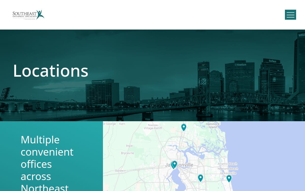 Southeast Orthopedic Specialists Herschel Street Rehabilitation and Imaging Clinic physical therapy website homepage