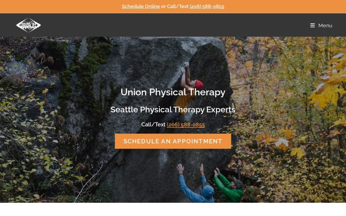 Union Physical Therapy - Seattle physical therapy website homepage