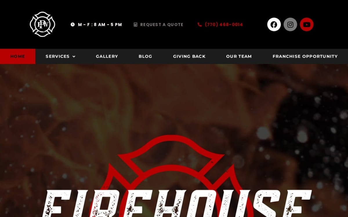 Firehouse Pressure Washing, Soft Washing and Roof Cleaning pressure washing website homepage