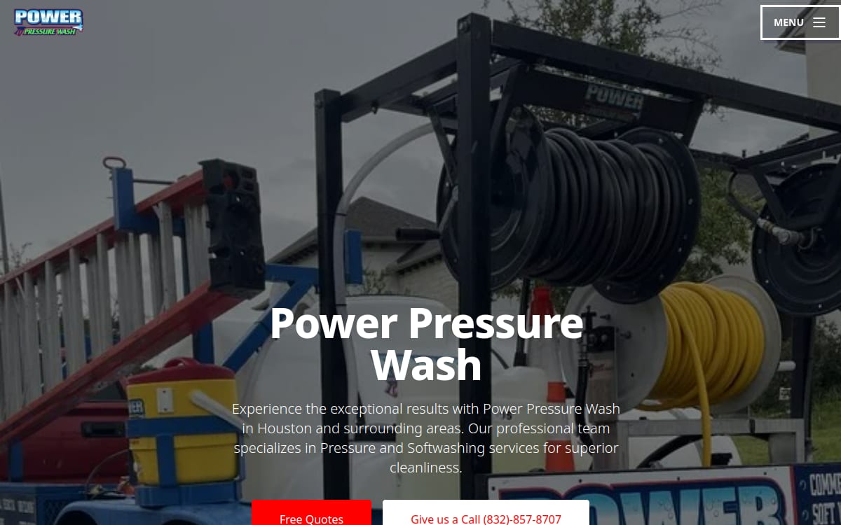 Power Pressure Wash pressure washing website homepage