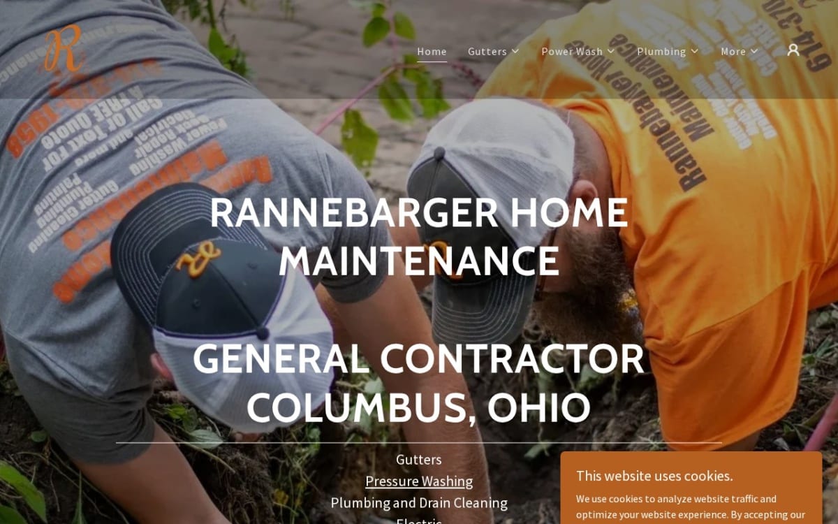 Rannebarger Home Maintenance pressure washing website homepage