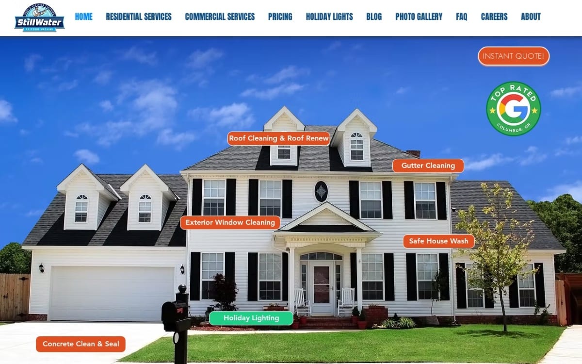 Stillwater Pressure Washing pressure washing website homepage