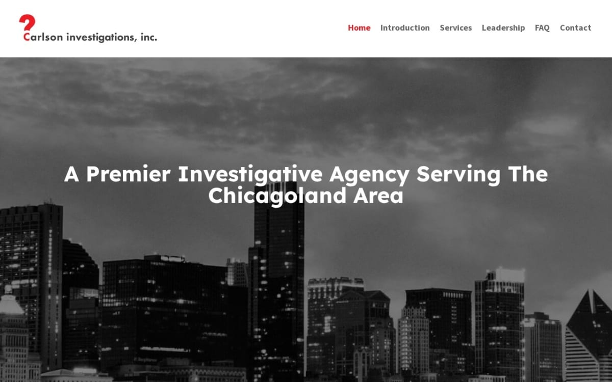 Carlson Investigations, Inc private investigator website homepage