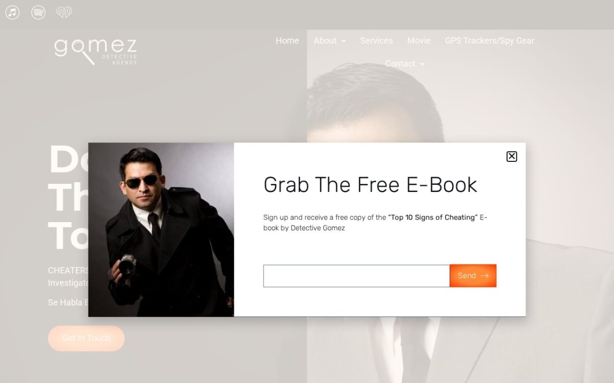 Gomez Detective Agency private investigator website homepage