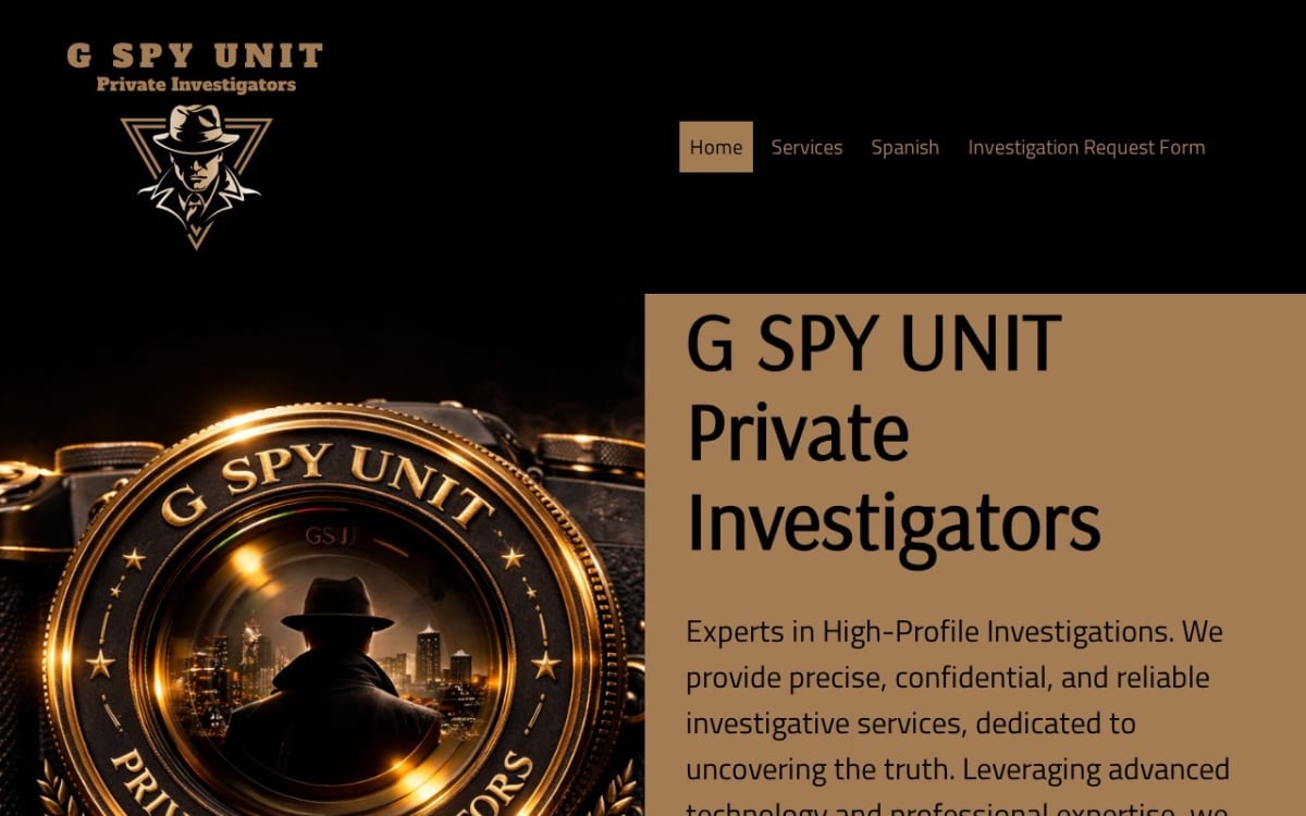 G SPY UNIT Private Investigators LLC private investigator website homepage