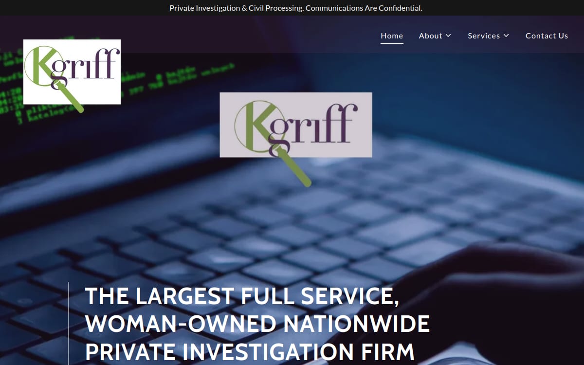 Kgriff Investigations, Inc. private investigator website homepage