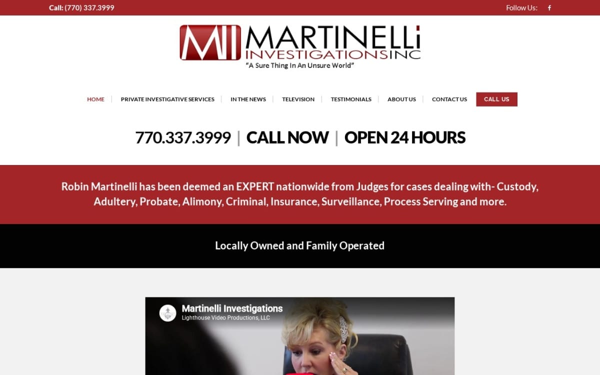 Martinelli Investigations, Inc. private investigator website homepage