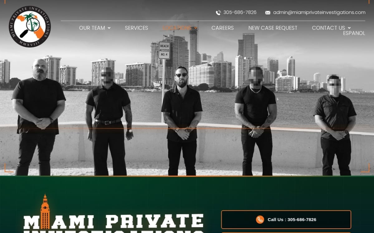 Miami Private Investigations, LLC private investigator website homepage
