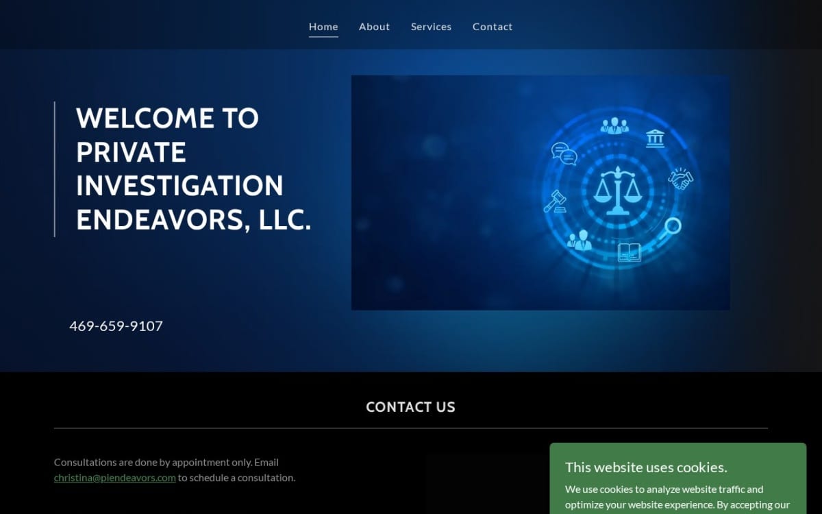 Private Investigation Endeavors, LLC. private investigator website homepage