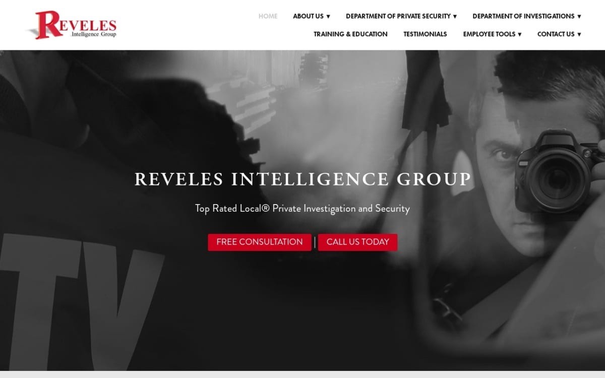Reveles Intelligence Group | Private Investigations & Security private investigator website homepage
