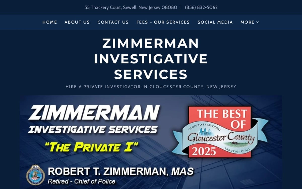 Zimmerman Investigative Services private investigator website homepage
