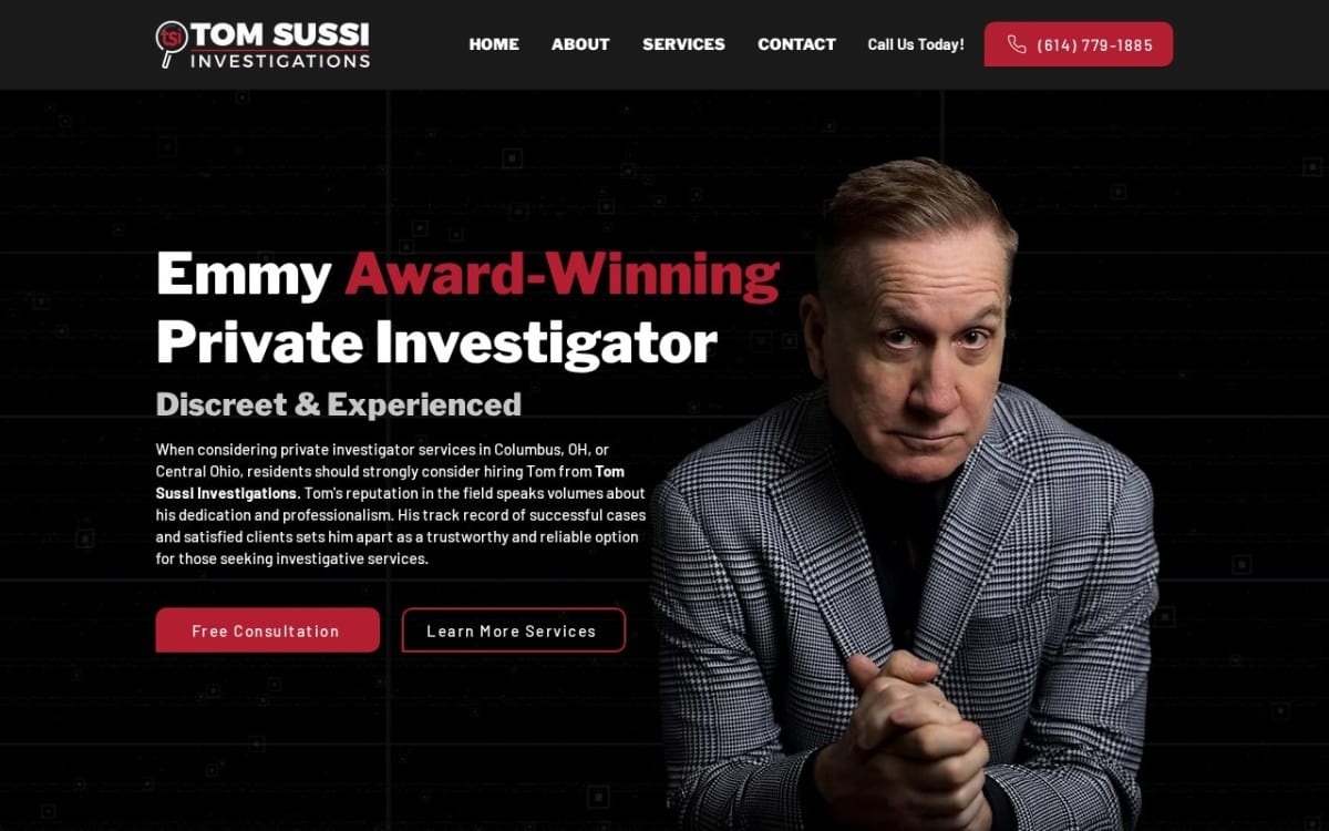 Tom Sussi Investigations LLC private investigator website homepage